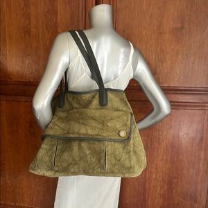 COPY - Nili Lotan Green Canvas Carry All Tote